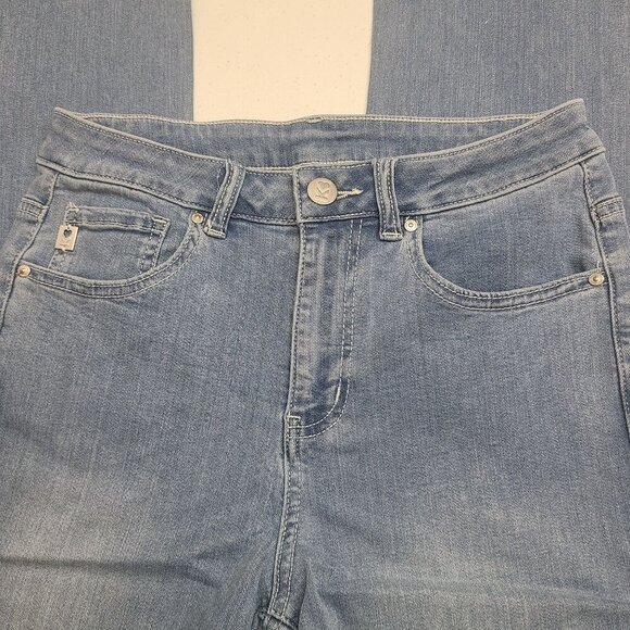 Belle By Kim Gravel Womens Light Wash Denim Embroidered Pocket Jeans Size 4T - Picture 5 of 7
